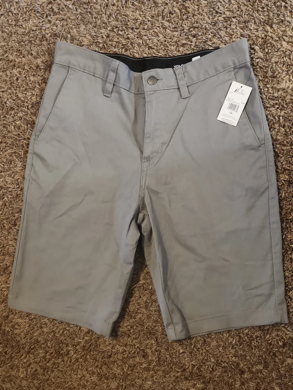 Volcom Men's Light Gray Flat Front Shorts